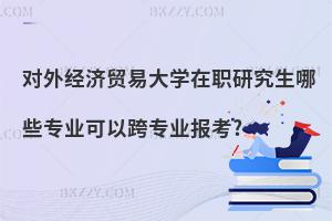 對外經(jīng)濟貿(mào)易大學(xué)在職研究生哪些專業(yè)可以跨專業(yè)報考?