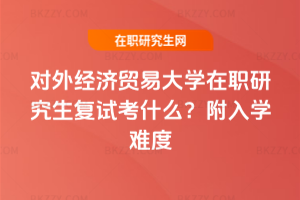 對外經濟貿易大學在職研究生復試考什么？附入學難度